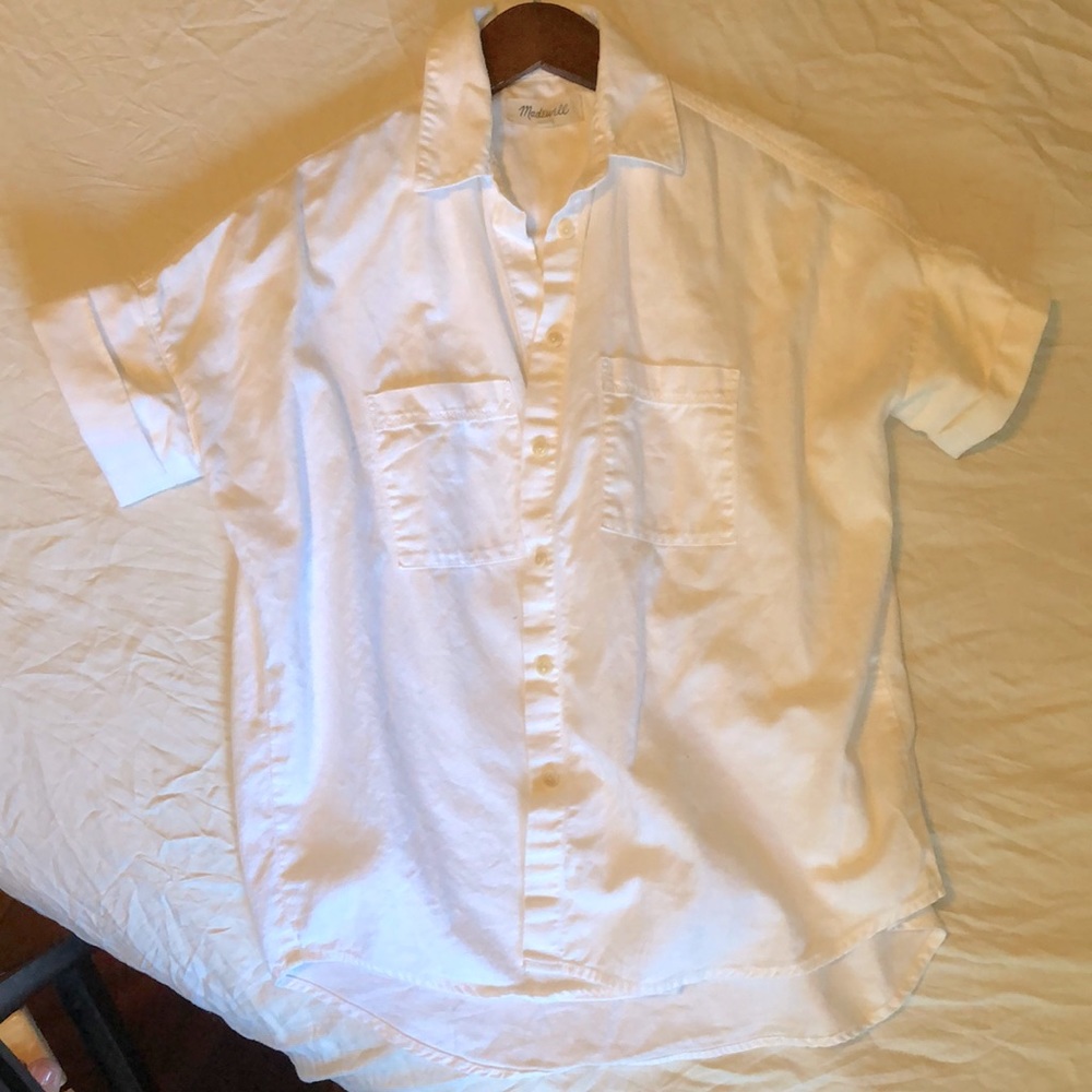 Madewell White Linen Button Down